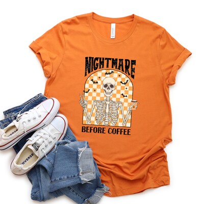 Nightmare Before Coffee Skeleton T-Shirt, Halloween Shirt, Coffee - image3